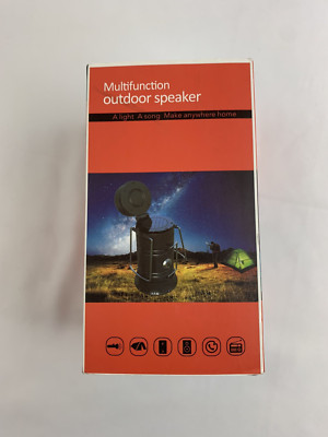 Multi-Function Outdoor Lantern Speaker LED Light  FM Radio Solar U2C 5-in-1 USB