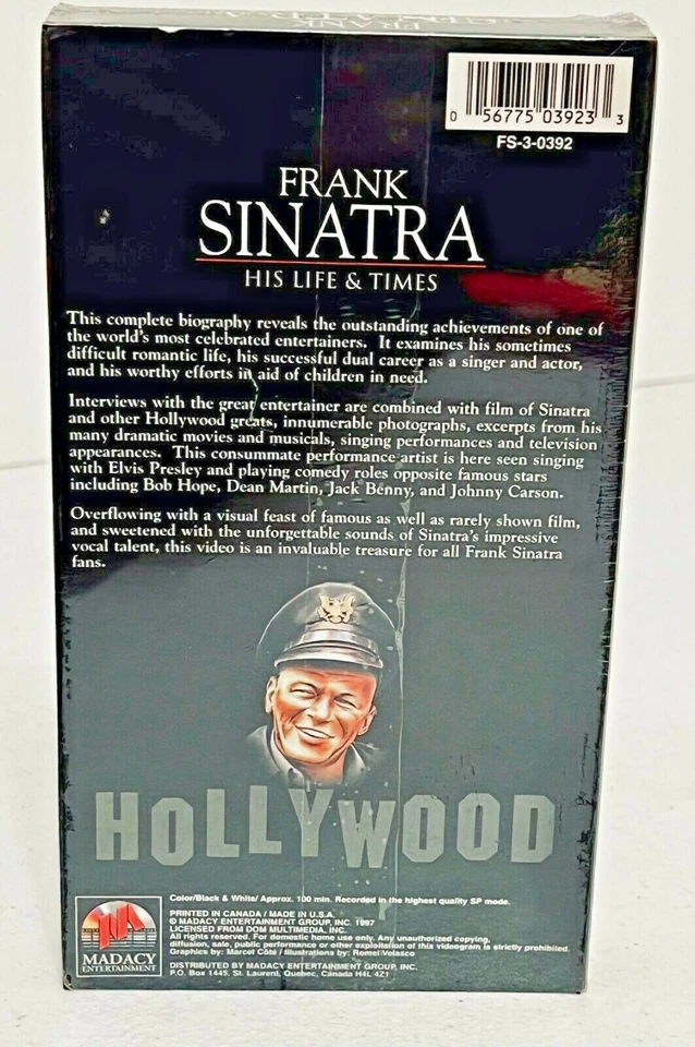 Frank Sinatra "HIS LIFE & TIMES'' on VHS Cassette Tape is NEW & SEALED - Image 2 of 2