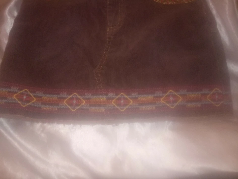 MARY KATE & ASHLEY ВЕЛЬВЕТОВЫЙ КОРИЧНЕВЫЙ БОГЕМНОЕ ЮБКА РАЗМЕР 14 ДЕВОЧЕК - Изображение 2 из 4