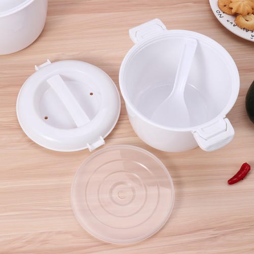 Hervidor de arroz microondas de grado alimenticio PP conveniente con paleta de arroz olla de vapor espesar - Imagen 13 de 34