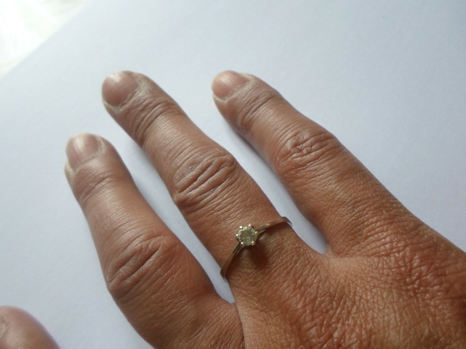 Ring in solid silver, solitaire, zirconium, t. 59 - image 1