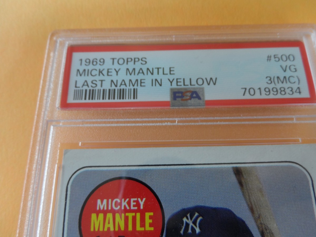1969 TOPPS BASEBALL #500 MICKEY MANTLE G-64 PSA 3(MC) | eBay