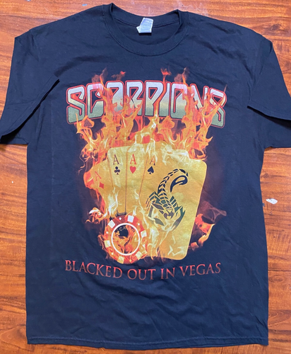 SCORPIONS "Blacked Out in Vegas" 80's Rock Black T-Shirt SZ L-NWOT - 第 1/7 張圖片