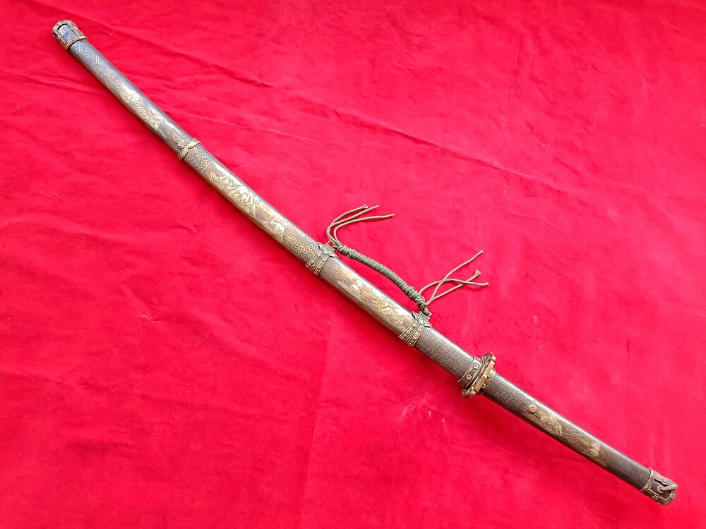 鐔　no8 日本刀　骨董　アンティーク Copper Nodachi Japanese Tachi Samurai Katana Sword Folded