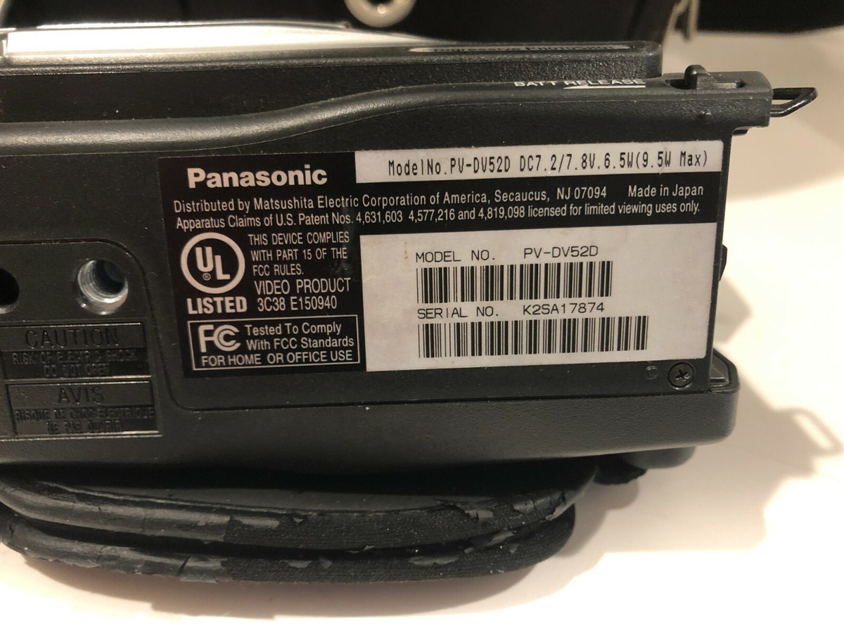 Panasonic PV-DV52D Video Camcorder, Carry Bag, Used Tapes