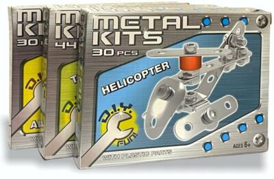 Junior Ingenieur Werkstatt Hubschrauber, Flugzeug, Traktor Kinder Metallbausätze