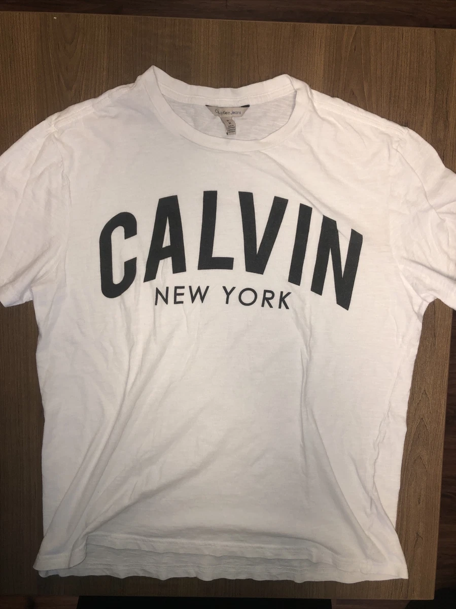 Calvin Klein Jeans Men Black White Striped Round Neck Pure Cotton T-shirt