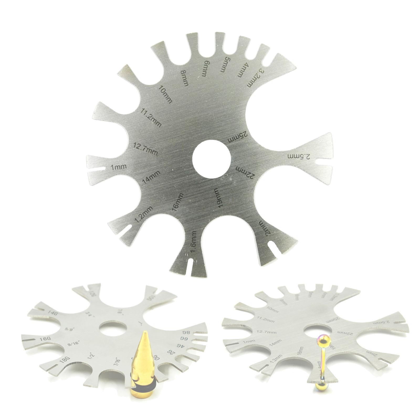 Body Jewelry Piercings Gauge Stainless Steel Gauge Wheel for Ear Nose