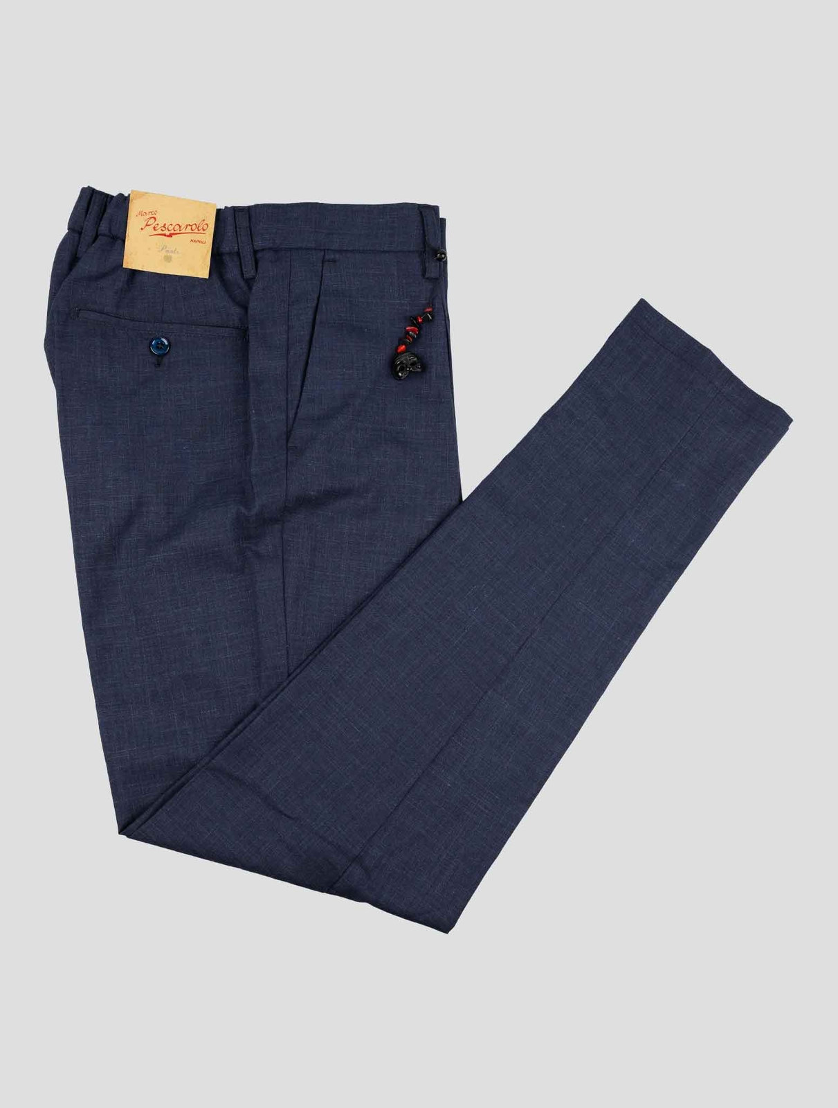 НОВЫЕ БРЮКИ MARCO PESCAROLO BLUE ИЗ НАТУРАЛЬНОЙ ШЕРСТИ, ШЕЛКА И ЛЬНА EA, размер US 38 - EU 54, PZ22