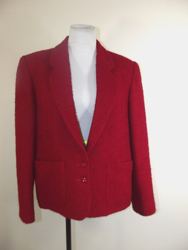 Vtg Metra Jantzen Womens Wool Blazer JACKET - Size L/XL - Red Made in USA