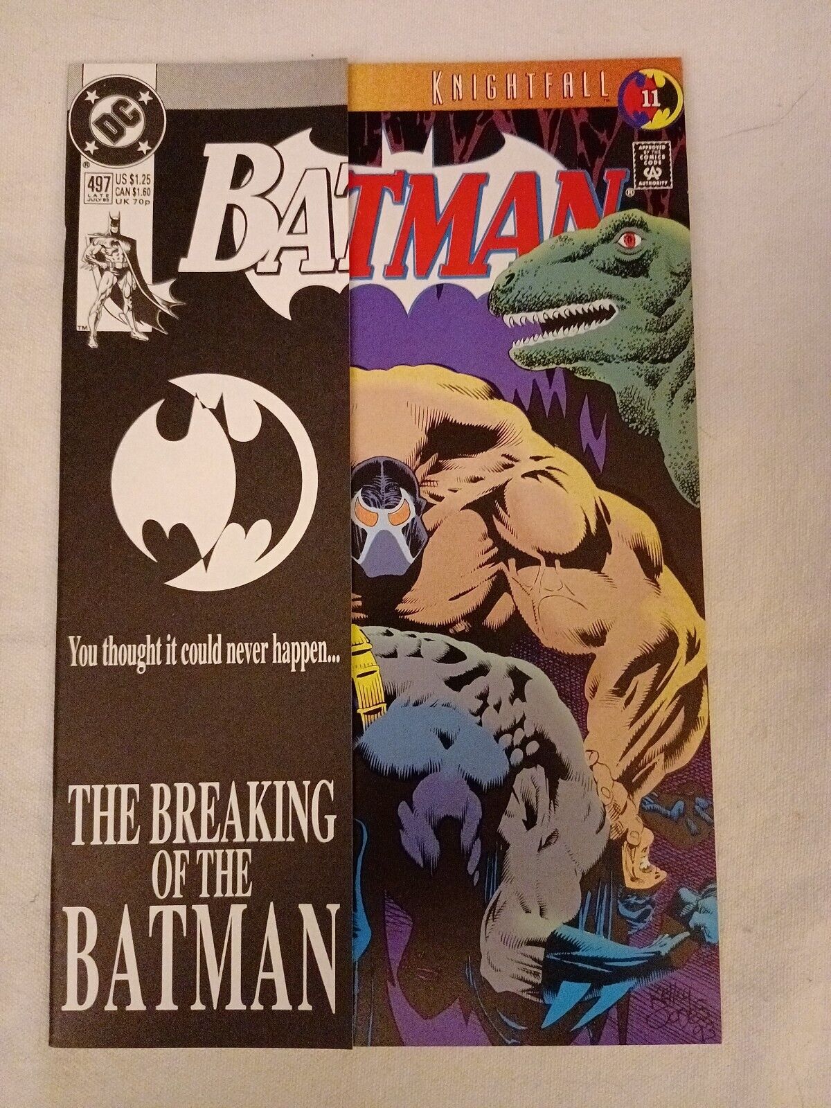 DC Batman #497, Knightfall #11 - The Breaking of Batman. High grade raw.