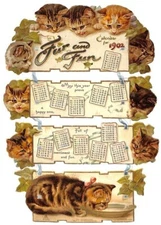 cats, FUR AND FUN CALENDAR FOR 1902, Maguire artist, Tuck 4724