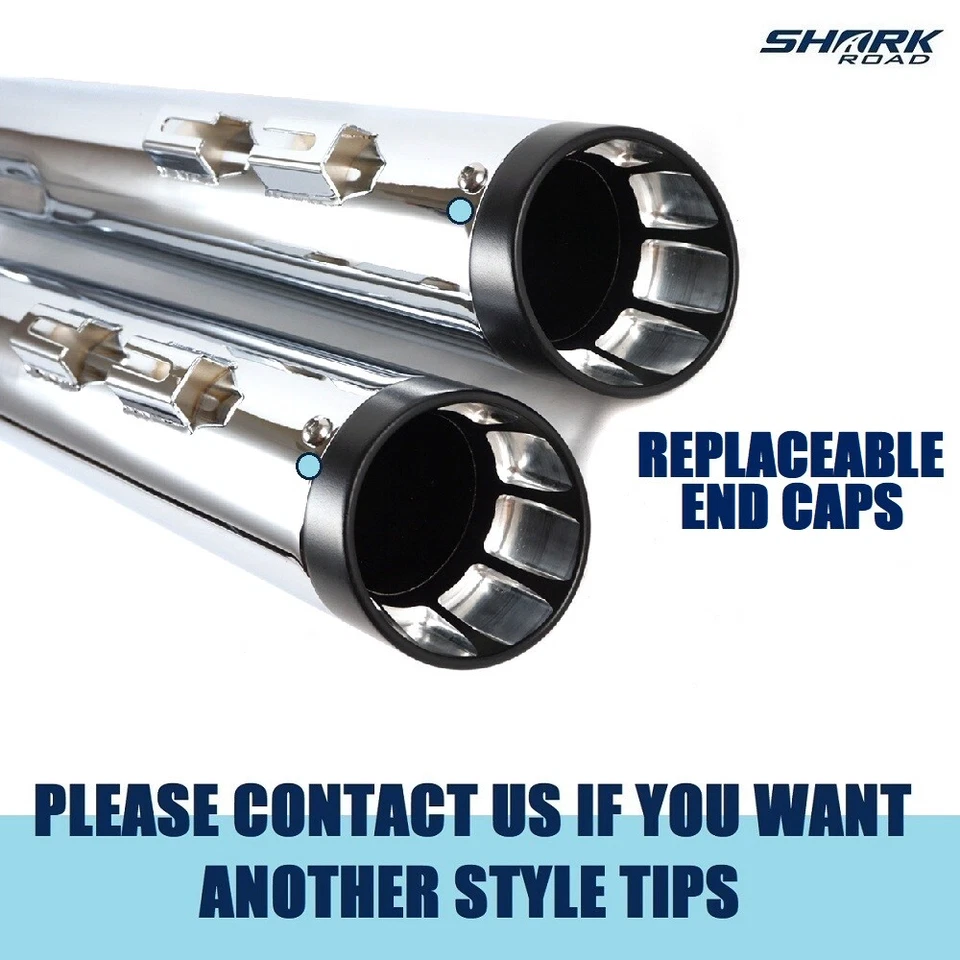 Silenciadores de escape SHARKROAD 4" deslizables para Harley Touring 95-16 Electra Glide Foto 4 de 4