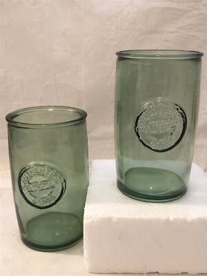 Pair of Green Authentic 100 Percent Recycled Glass Circle Emblem on Front  Holds | eBay