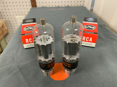 Matched Pair of New RCA 6CD6GA Beam Power Tubes - New - Amplitrex Verified