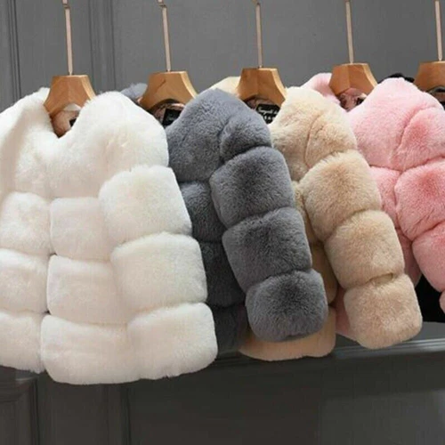 NEW Kids Faux Fur Baby Thick Parka Girl Warm Coat Jacket Coat Outerwear Children - Picture 6 of 40