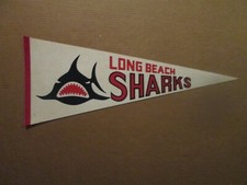 PHL Long Beach Sharks Vintage Defunct Circa 1977-78 Team Logo Hockey Pennant