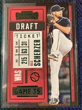2020 Panini Cotenders Max Scherzer Green Parallel Draft Ticket #’d /299 Nats