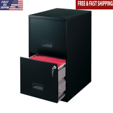Lockable Vertical File Cabinet 2 Drawer Metal Organizer Home Office Small Spaces