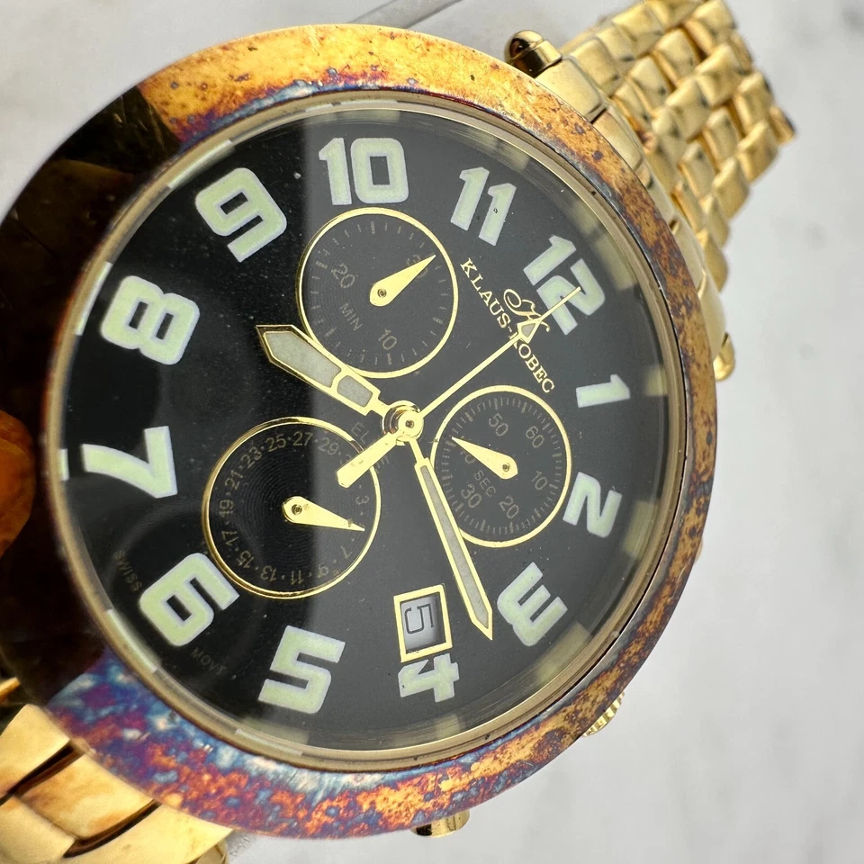 Reloj cronógrafo de cuarzo suizo para hombre Klaus-Kobec KKG2009G - tiene batería nueva Foto 2 de 4