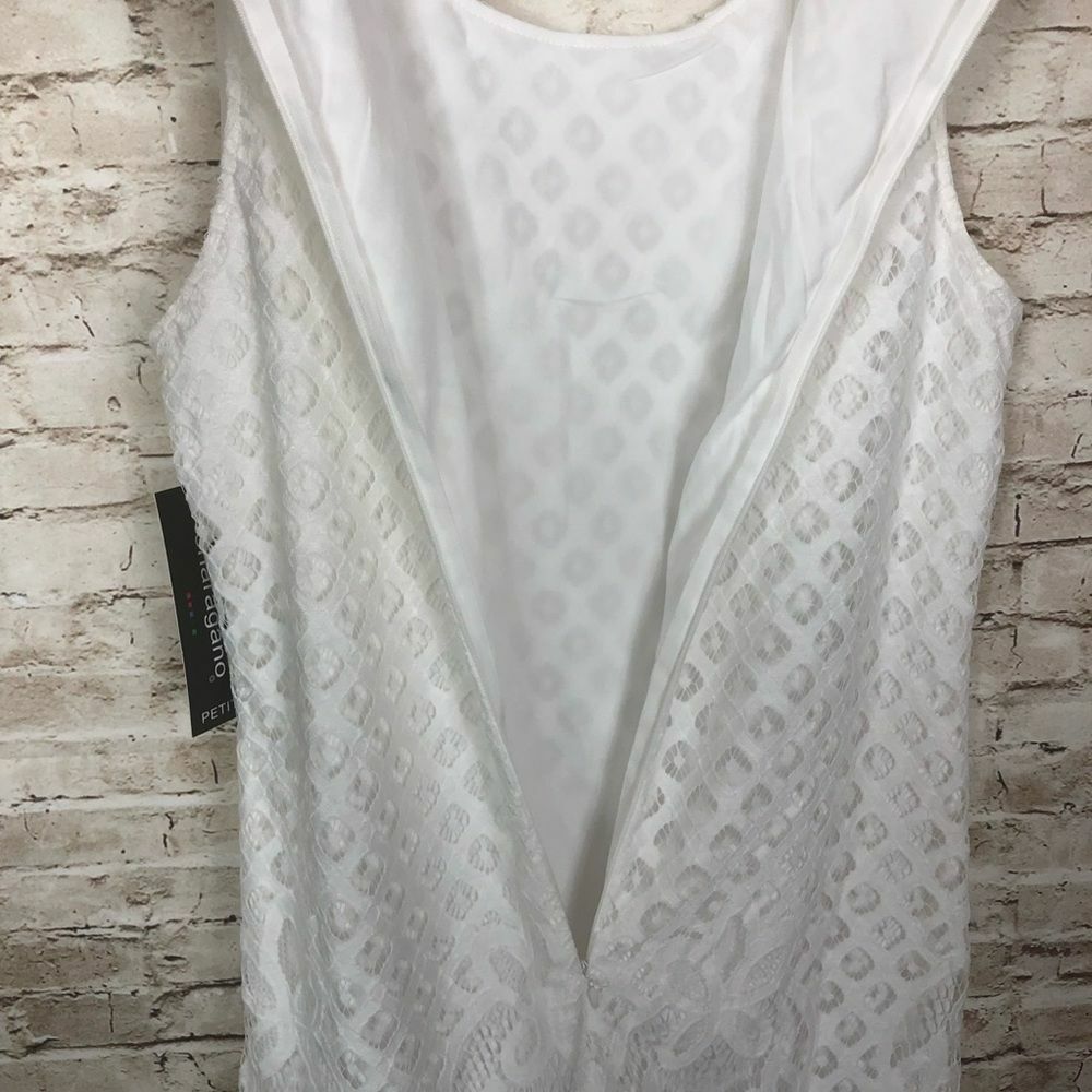white lace sleeveless midi dress SLEEVELESS LACE APPLIQUE MIDI DRESS