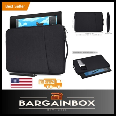 Durable Canvas Sleeve with Extra Pocket for Drawing Tablets - Fits 15.94 Inch