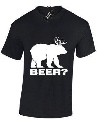 BIERBÄR HIRSCH HERREN T-SHIRT NEUE QUALITÄT PREMIUM LUSTIGES DESIGN GRÖSSERE GRÖSSE S-5XL