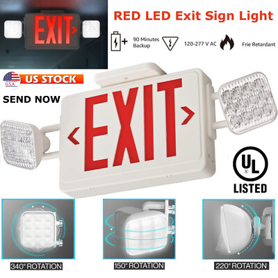 1-4-Pack, Commercial LED Emergency Exit Lights, UL Certified, Adjustable US Ship