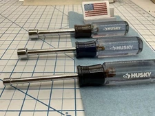HUSKY 3pc 6pt Nut Driver Lot 3/16in., 3/8in., And 7/16in., USA Made