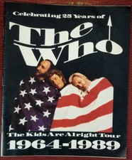 THE WHO - THE KIDS ARE ALRIGHT 1989 TOUR CONCERT PROGRAM BOOK - VG CONDITION