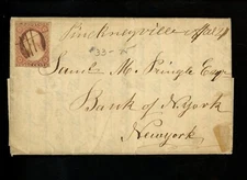 US Postal History #11 Classic 1857 Pinckney(ville) NY DPO to New York NY