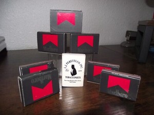 Vintage (7) Marbloro and (1) LJ Peretti Co (rare) Match Boxes