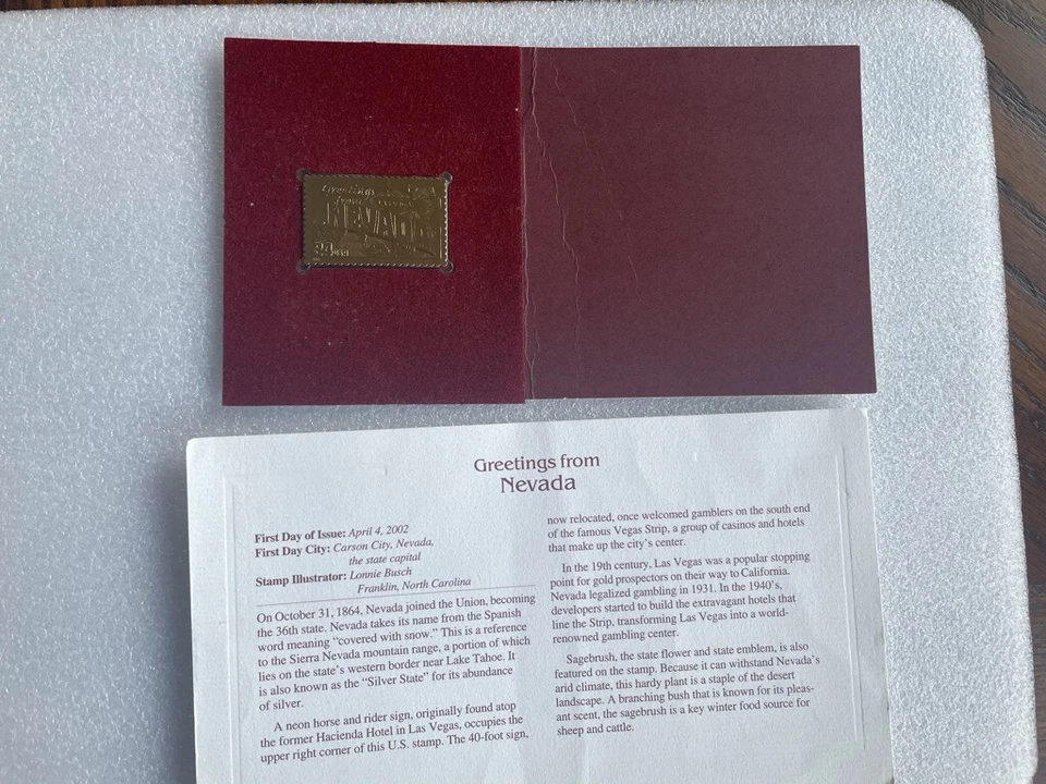 Rare 1996 U.S. Stamp 22K Gold Replica 1st Day Issue! Commemorative for Collector - Image 3 of 4