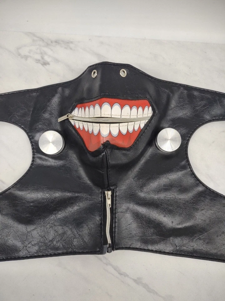 Máscara Media Cara Boca Vinilo Máscara Cremalleras para Juegos con disfraces y Fiesta de Halloween  Foto 3 de 4