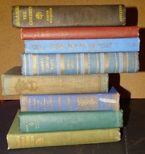8 hard cover books 1890s-1940s; Edith Wharton, Harry Leon Wilson, Evelyn Eaton +