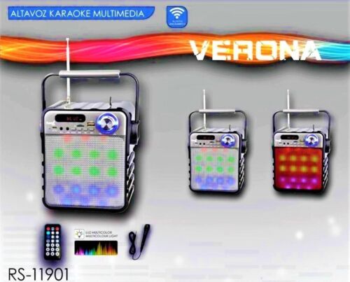 Altavoz Karaoke Multimedia Bluetooth - Microfono - Bateria Recargable - Luces  - Foto 1 di 9