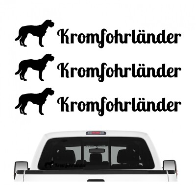 Kromfohrländer Krom Aufkleber 3er Set Hundeaufkleber Hundemotiv Hund Folie