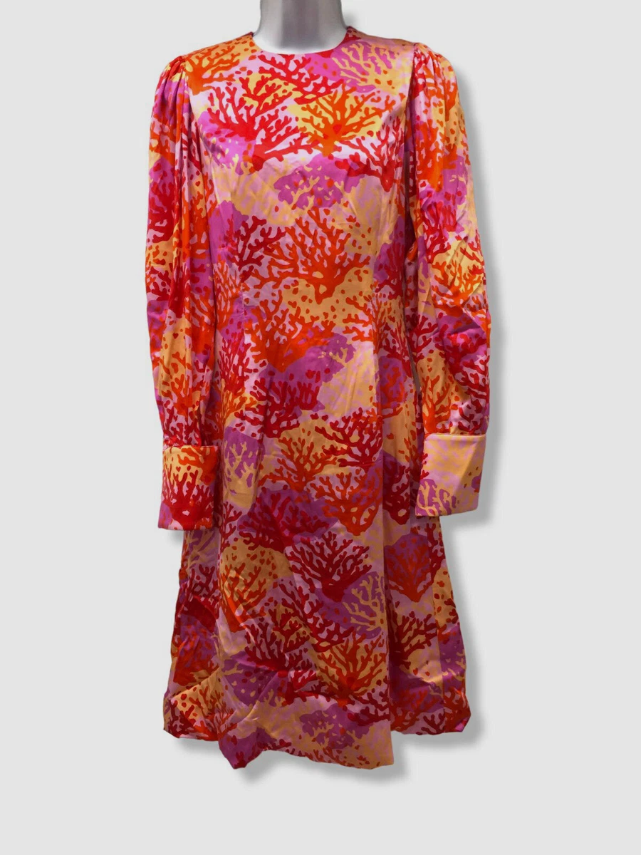 Coral clearance print dress