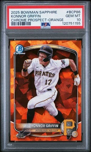 Konnor Griffin 2025 Bowman Chrome Sapphire Prospect Orange /25 - PSA 10