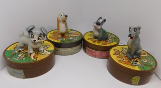 4 x Wade Disney Hat Boxes Figures SCAMP JOCK DACHSIE CHIEF