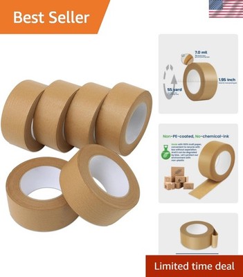 Kraft Packing Tape, Brown Kraft Gummed Tape for Packing Boxes, Shipping Cardb...