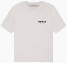 Essentials Fear of God Men's Gray Logo Crew Neck Cotton Jersey T-Shirt Size M