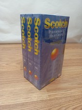 NEW 3 pack Scotch VHS Tape T-120 PHG Performance High Grade Videocassette SEALED