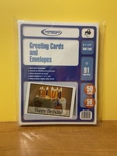 Impreso Blank Greeting Cards Pack of 50 Cards and Envelopes For Inkjet 1584 NEW