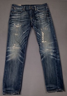 Polo Ralph Lauren Jeans Womens 29x27 Dark Washed Astor Boyfriend Distressed Mexi