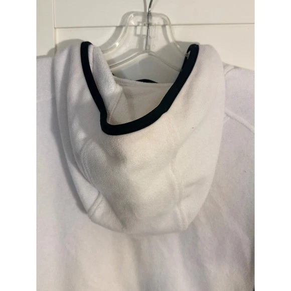 Chaqueta polar Columbia para mujer cremallera completa blanca negra con capucha talla XL cómoda capa Foto 4 de 4