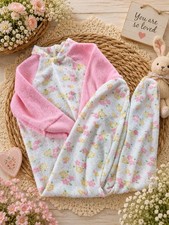 Vintage baby sleeper pjs Pajamas Large 6 months Pink Floral Girls Cottage