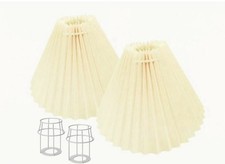 Set of 2 Ivory Pleated Lampshades E26/E27   Small