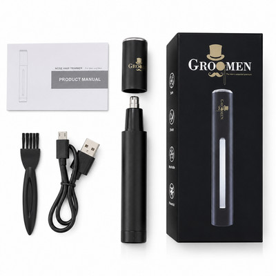 Groomen USB Wiederaufladbarer Nasen & Ohr Haarschneider Herren Tragbar Pflege Neu