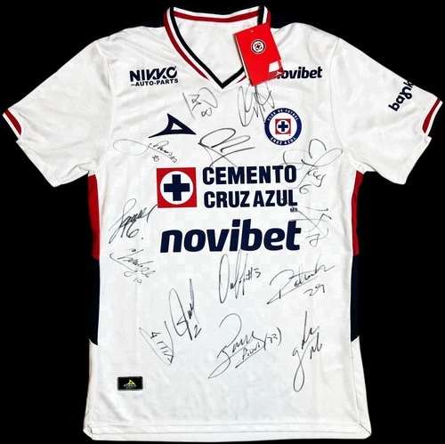 2026 Cruz Azul Mexico team signed Pirma away soccer jersey w/ PROOF Size Large
